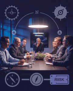 Discreet coaching setting for board-level discussion on risk culture and leadership alignment